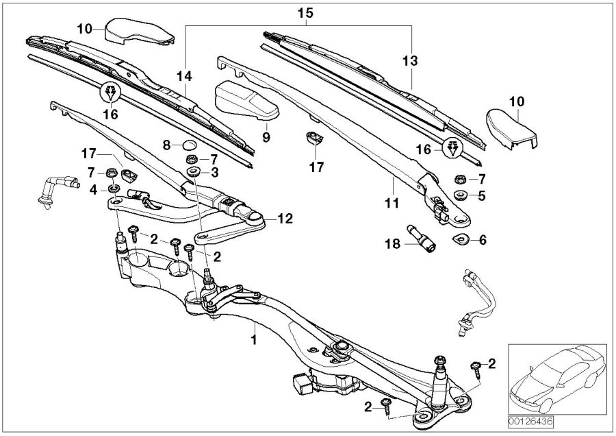 BMW 745Li Quick-release coupling. WIPER - 61667124704 - Genuine BMW Part