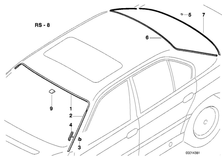 Bmw 740il Covering Upper Chrom - 51318125886