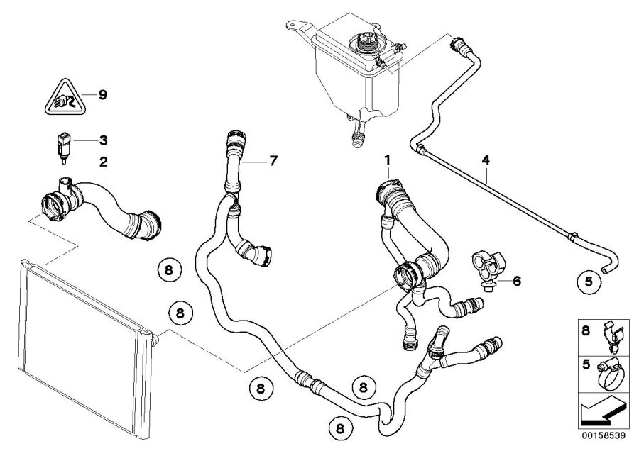 17127560160 - Return Hose. Cooling, Hoses, System - Genuine BMW Part