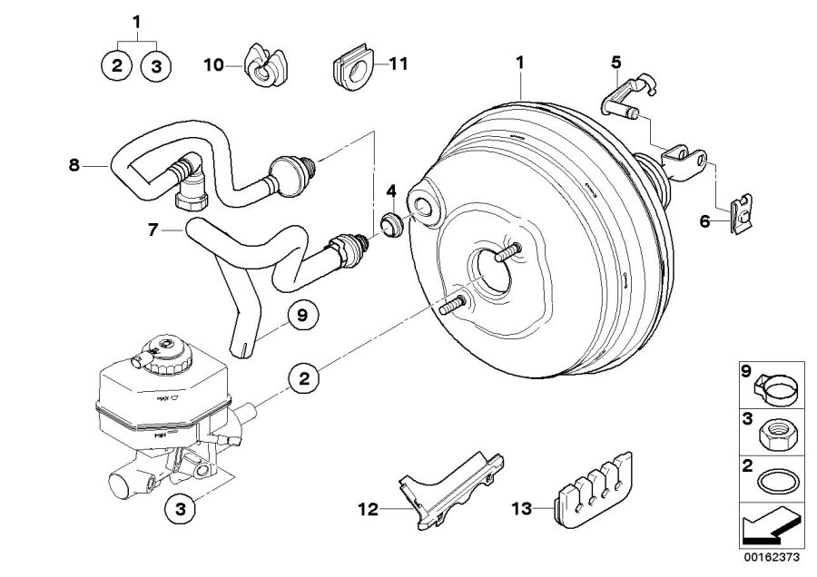 BMW X3 Brake servo unit. Brakes, Maintenance 34333450589 Genuine