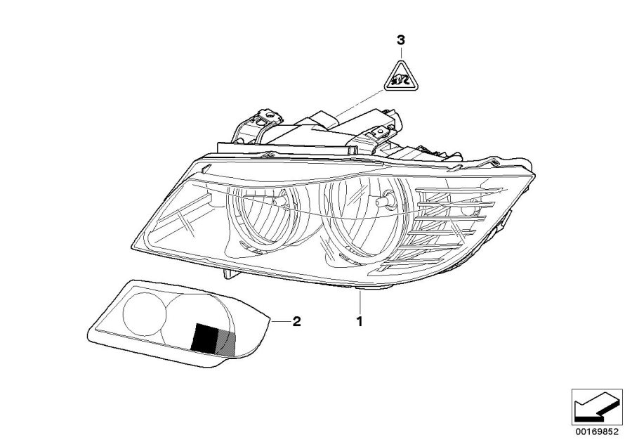 Bmw 328i Bi-xenon Headlight Right Zkw