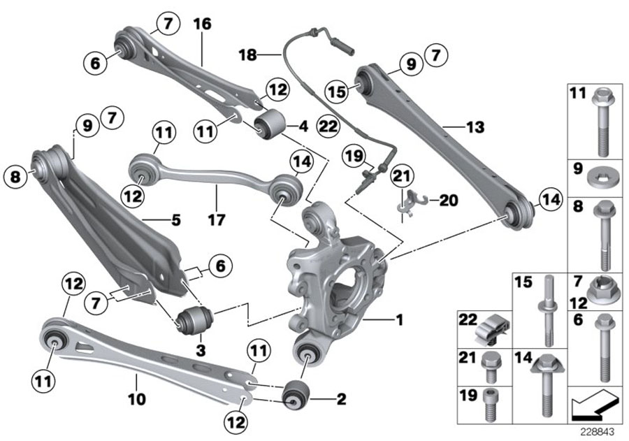 BMW X3 Ball joint. Suspension, Rear, Axle 33326790493 Genuine BMW Part