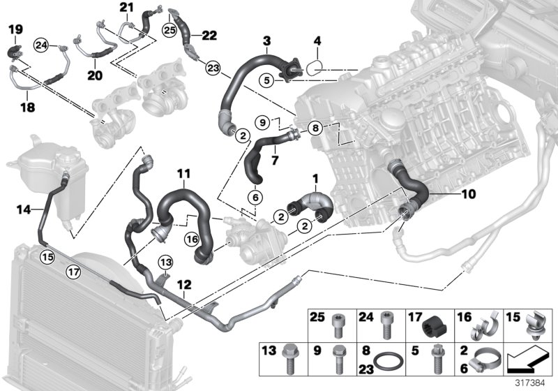 2008 BMW 335xi Hose, Cylinder Head-thermostat. Cooling, Hoses, System ...