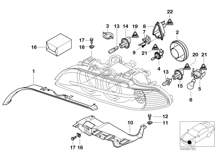 63126904048 - Bulb socket with bulb f parking light. Headlight, Single