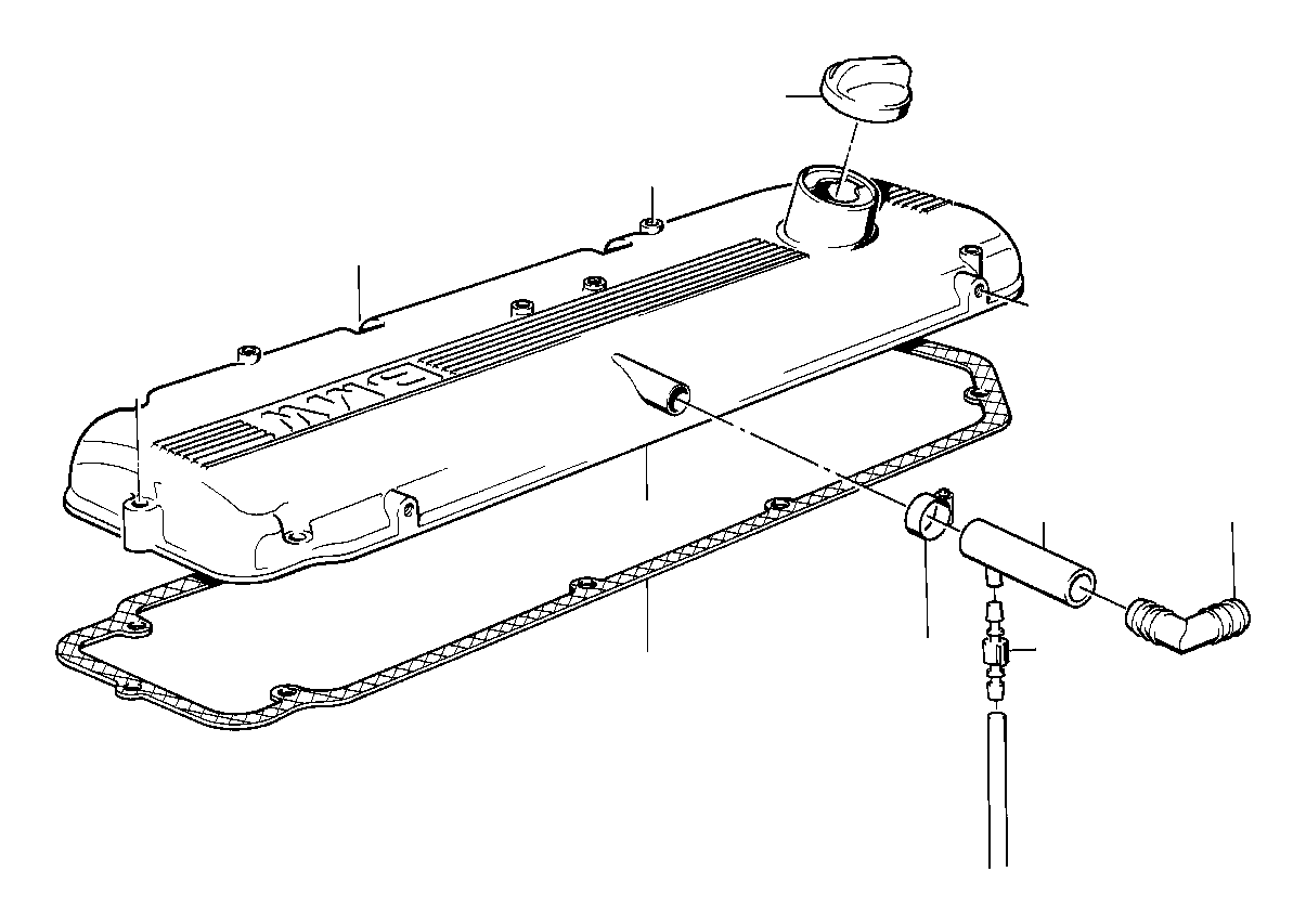 1997 BMW 318i Vacuum hose white. 3, 3x1, 8. Crankcase ...